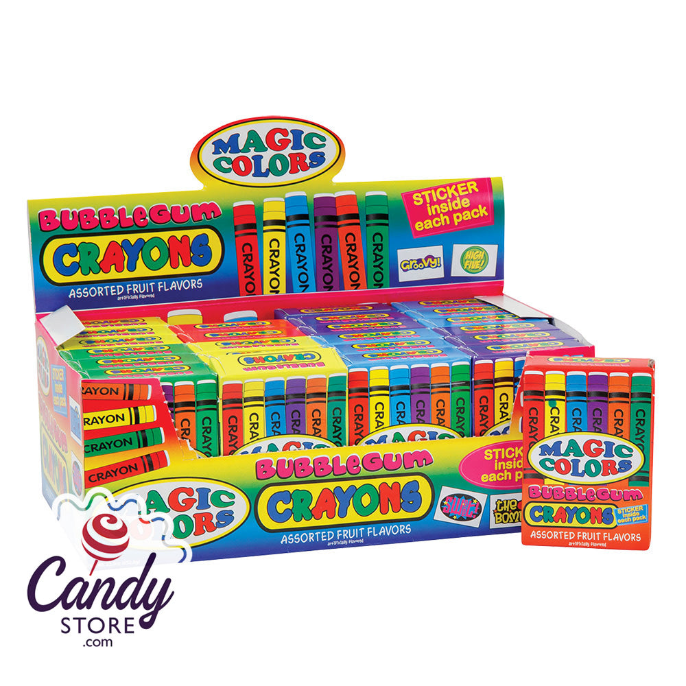 Worlds Magic Colors Bubble Gum Crayons – Candy Funhouse US