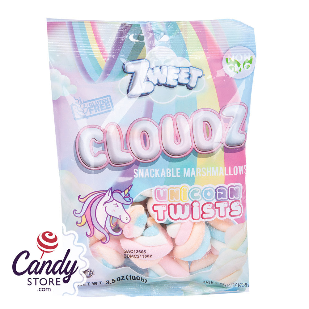 marshmallow  Cloudz Unicorn Marshmallow Twists: 24-Piece Bag – Candy