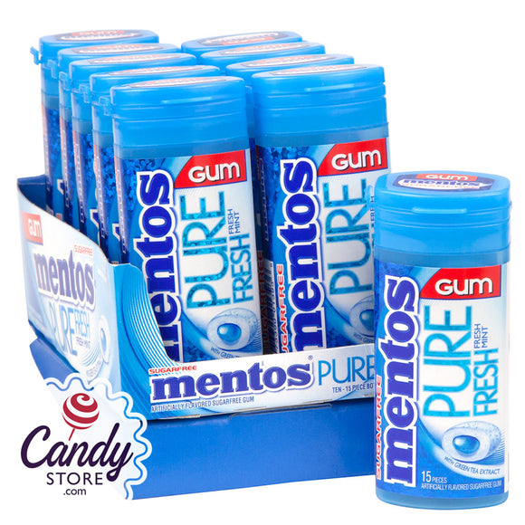 Mentos Fresh Mint Sugar-Free Gum - 10ct Pocket Bottles