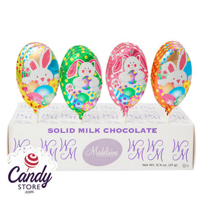 Milk Chocolate Foiled Easter Egg Lollipop Madelaine - 24ct