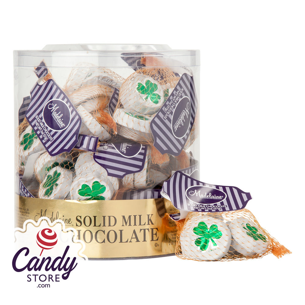 Milk Choc. Shamrocks Mesh Bag 20ct Madelaine - CandyStore.com