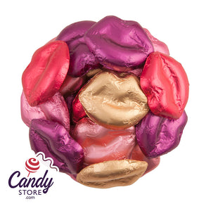 Milk Chocolate Multi Color Foiled Lips Madelaine - 10lb