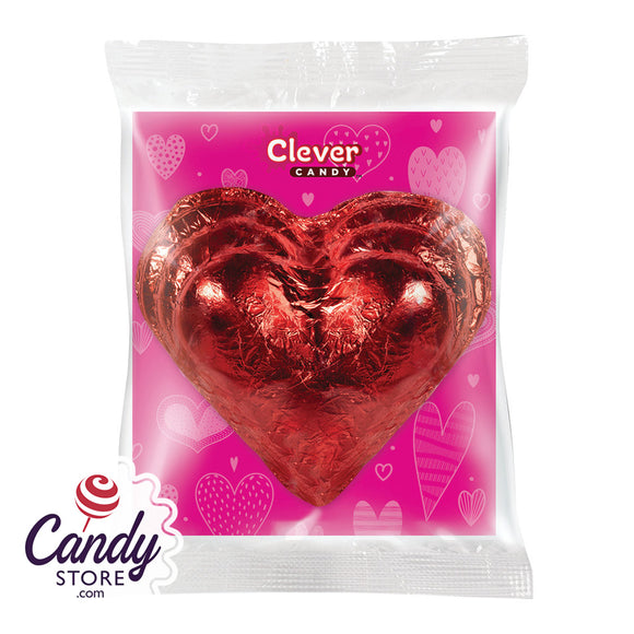 Milk Chocolate Red Hearts Foil-Covered Candy - 18ct