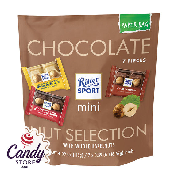 Mini Ritter Sport Nut Selection 7-Piece - 10ct Pouches