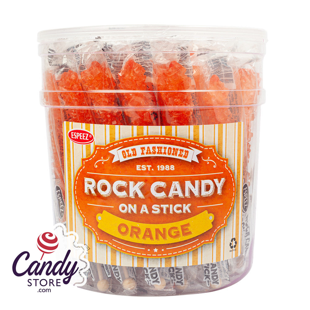 Orange Rock Candy Crystal Sticks 36ct Jar