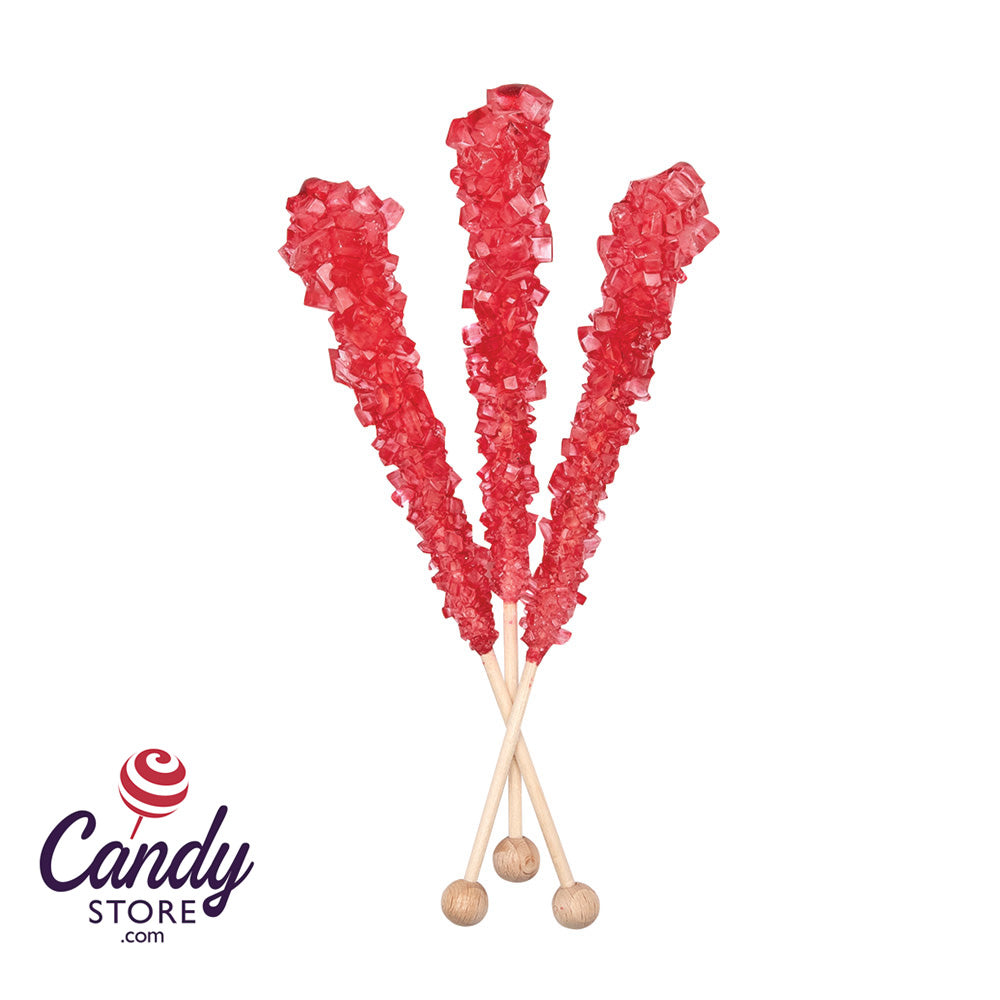 Red Cherry Rock Candy Sticks Unwrapped 100ct