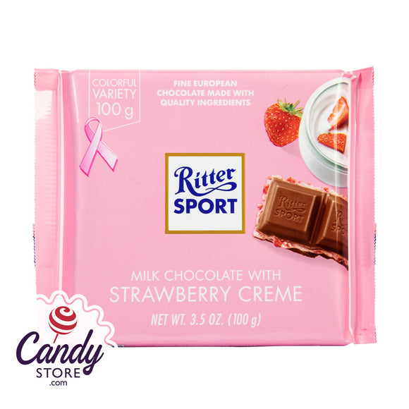 Ritter Sport Strawberry Creme Milk Chocolate - 12ct