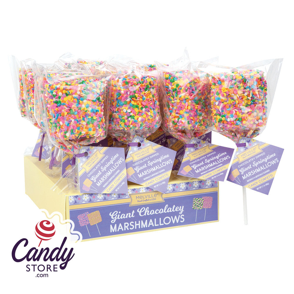 Springtime Giant Marshmallow Pops w Sprinkles 12ct