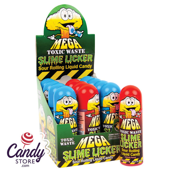 Toxic Waste Mega Slime Licker Sour Liquid Rolling Candy - 12ct