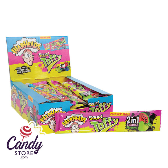 Warheads Sour Taffy 2-in-1 Taffy Chewy Bars - 24ct