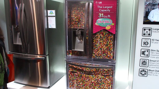 jelly beans in a refrigerator