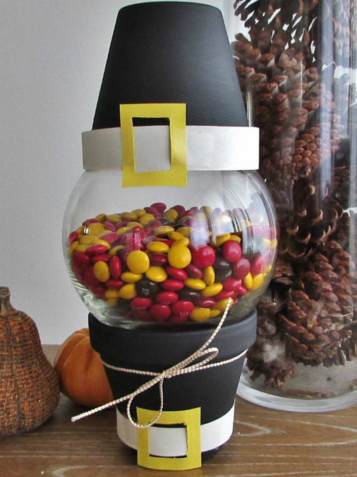 DIY Thanksgiving Pilgrim Candy Jar Tutorial