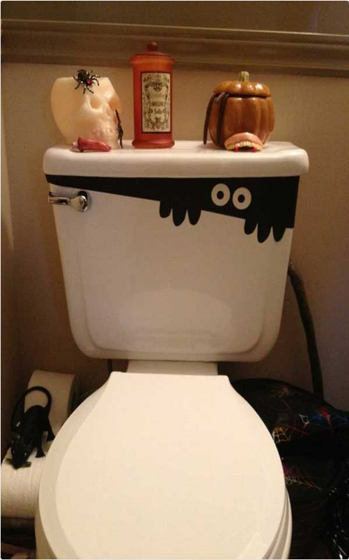 Toilet monster decal