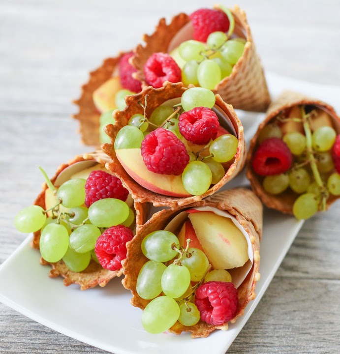 Fruit cornucopia desserts