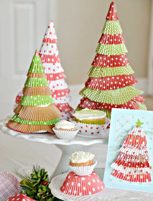 Christmas Trees Cupcake Paper