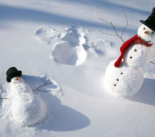 Snowmen snow angels