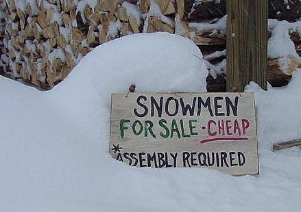 Snowman for sale sign