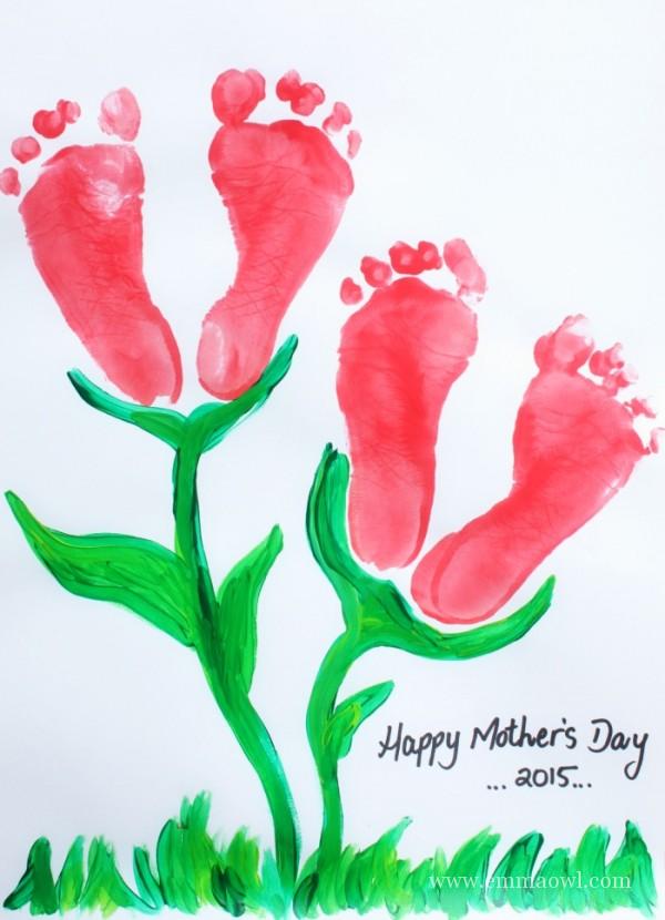 Footprint mother's day card