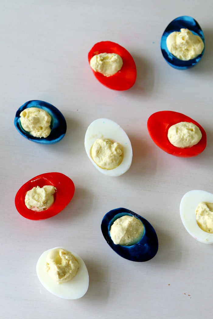 Patriotic Deviled Eggs