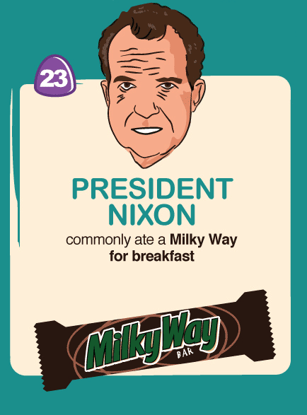 president Nixon ate Milky Way bars fro breakfast sometimes