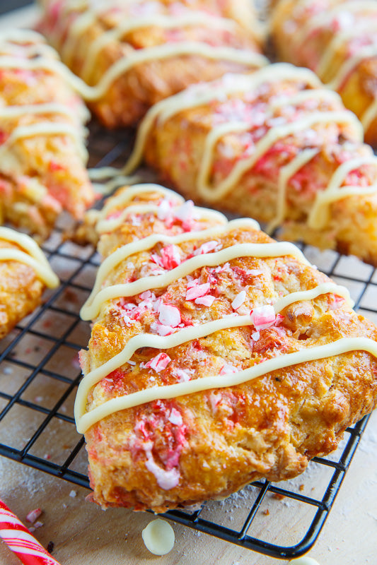 Candy cane scones for post-Christmas candy cane baking