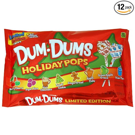 Holiday Dum Dums low calorie candy for Christmas