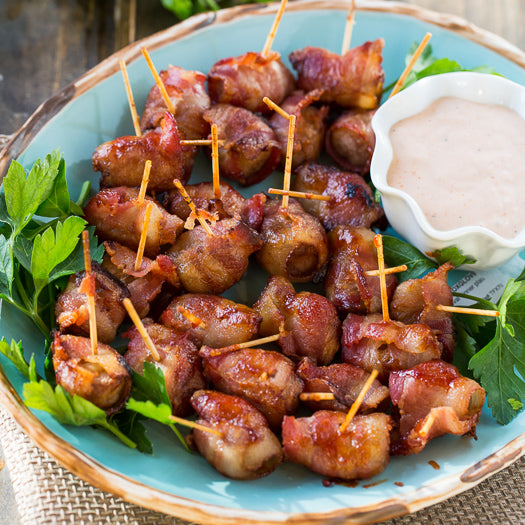 Bacon-wrapped chestnuts for New Years eve