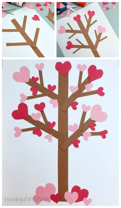 Valentine's day crafts for kids heart tree