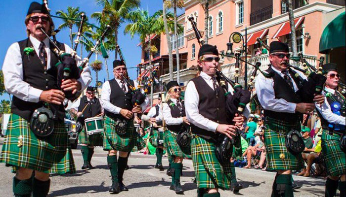 Florida St Patricks Day Parade Bag Pipes Kilts