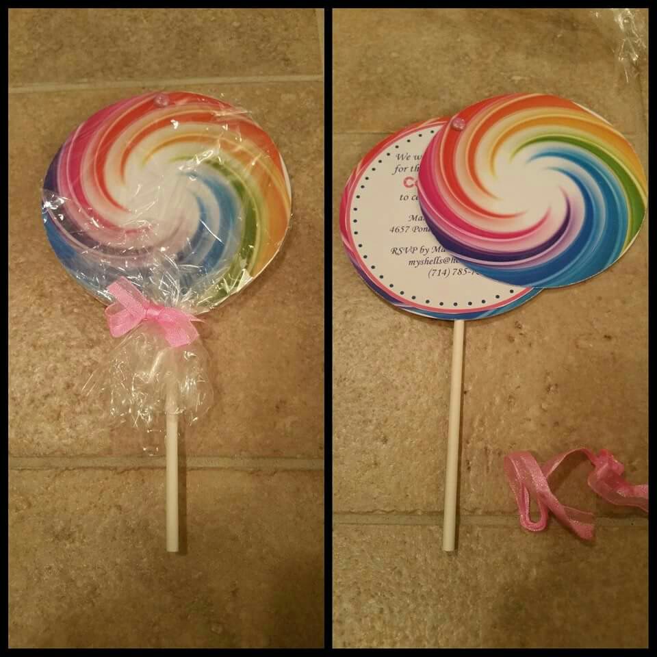 Lollipop invitation
