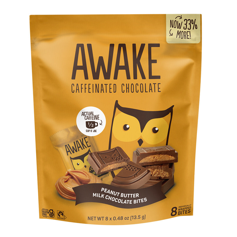 AWAKE - PEANUT BUTTER MILK CHOCOLATE BITE(8CT) - 3.8OZ - PK10