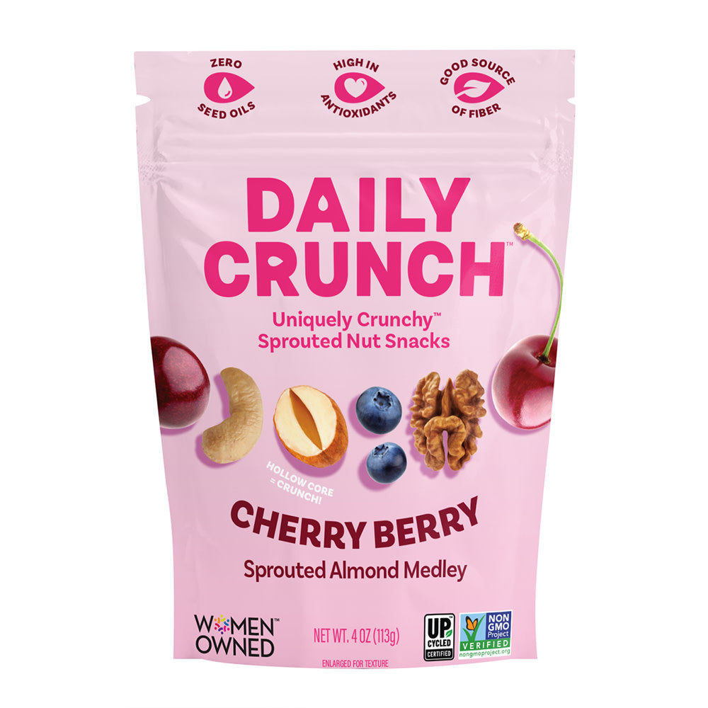 DAILY CRUNCH CHERRY BERRY SPROUTED NUT MIX 4 OZ BAG