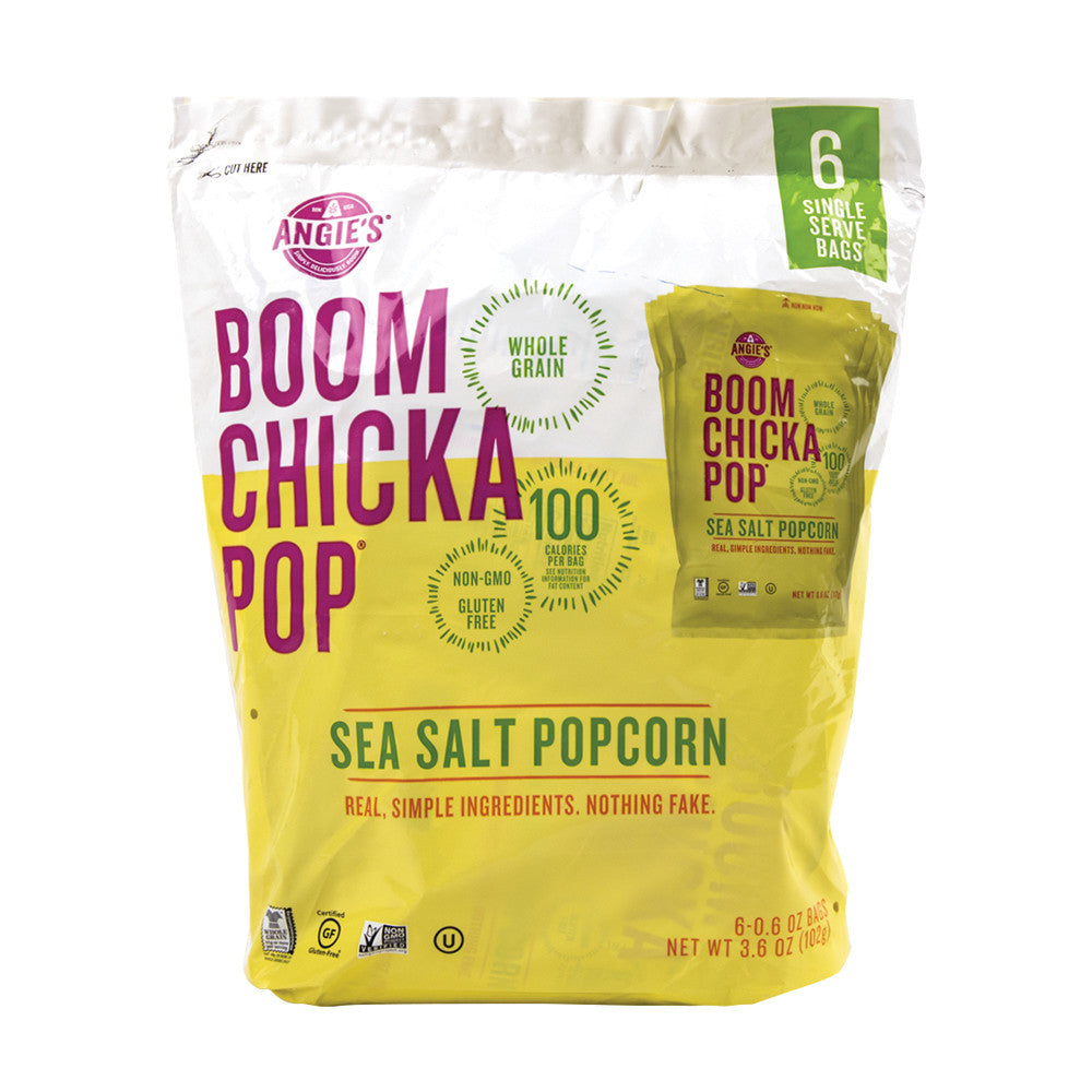 ANGIE'S BOOMCHICKAPOP SEA SALT POPCORN SNACK PACK 6 OZ POUCH