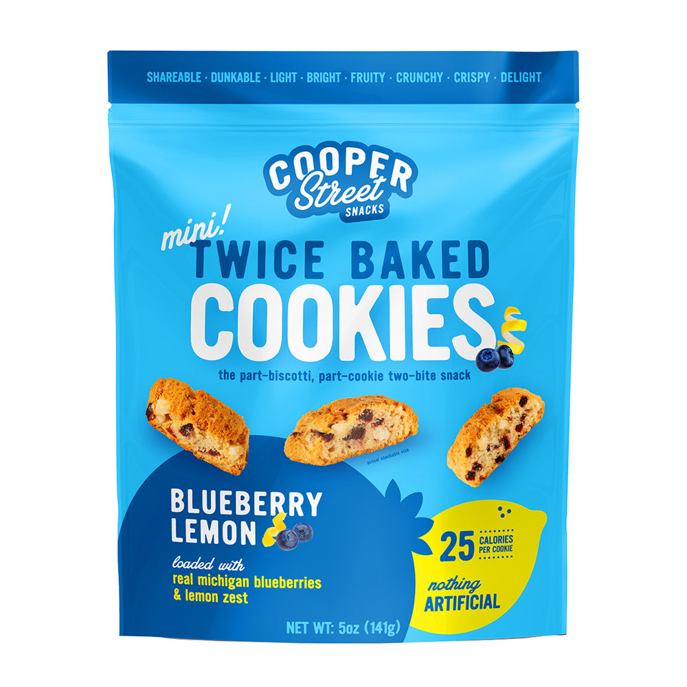 COOPER STREET BLUEBERRY LEMON TWICE BAKED COOKIES 5 OZ POUCH