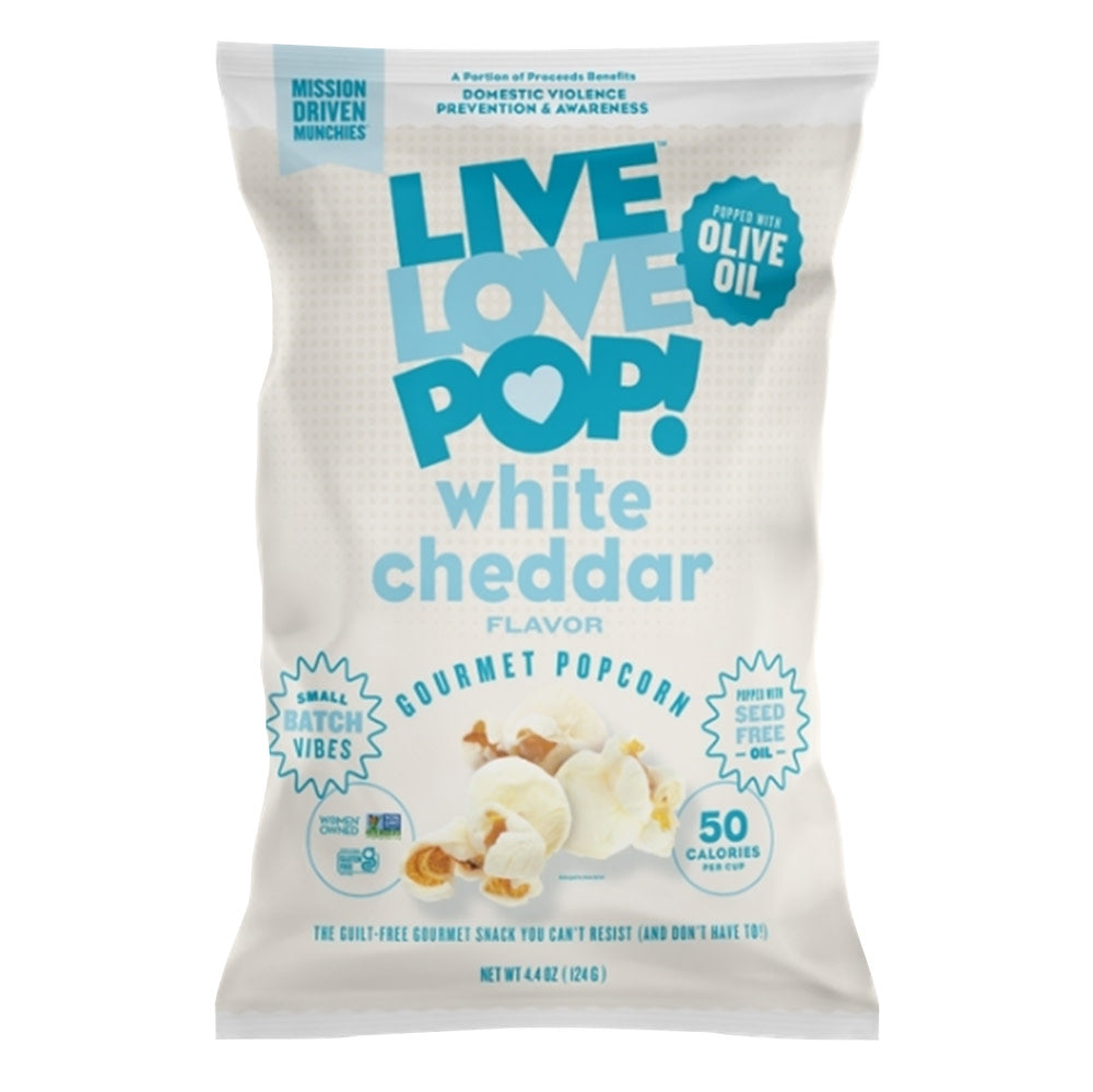 LIVE LOVE POP WHITE CHEDDAR POPCORN 4.4 OZ