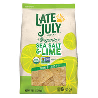 LATE JULY RESTAURANT STYLE SEA SALT &amp; LIME TORTILLA CHIPS 10.1 OZ POUCH