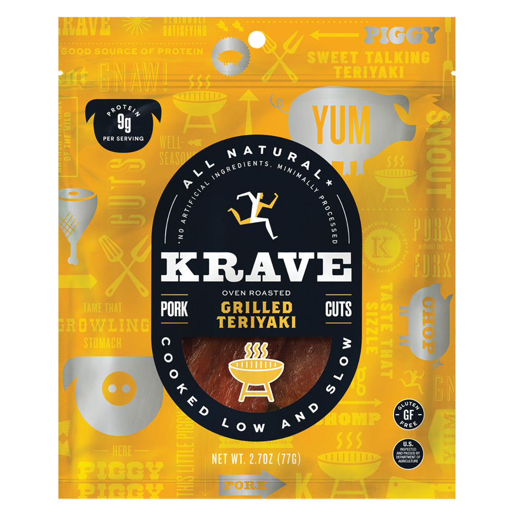 KRAVE GRILLED SWEET TERIYAKI PORK JERKY 2.7 OZ BAG
