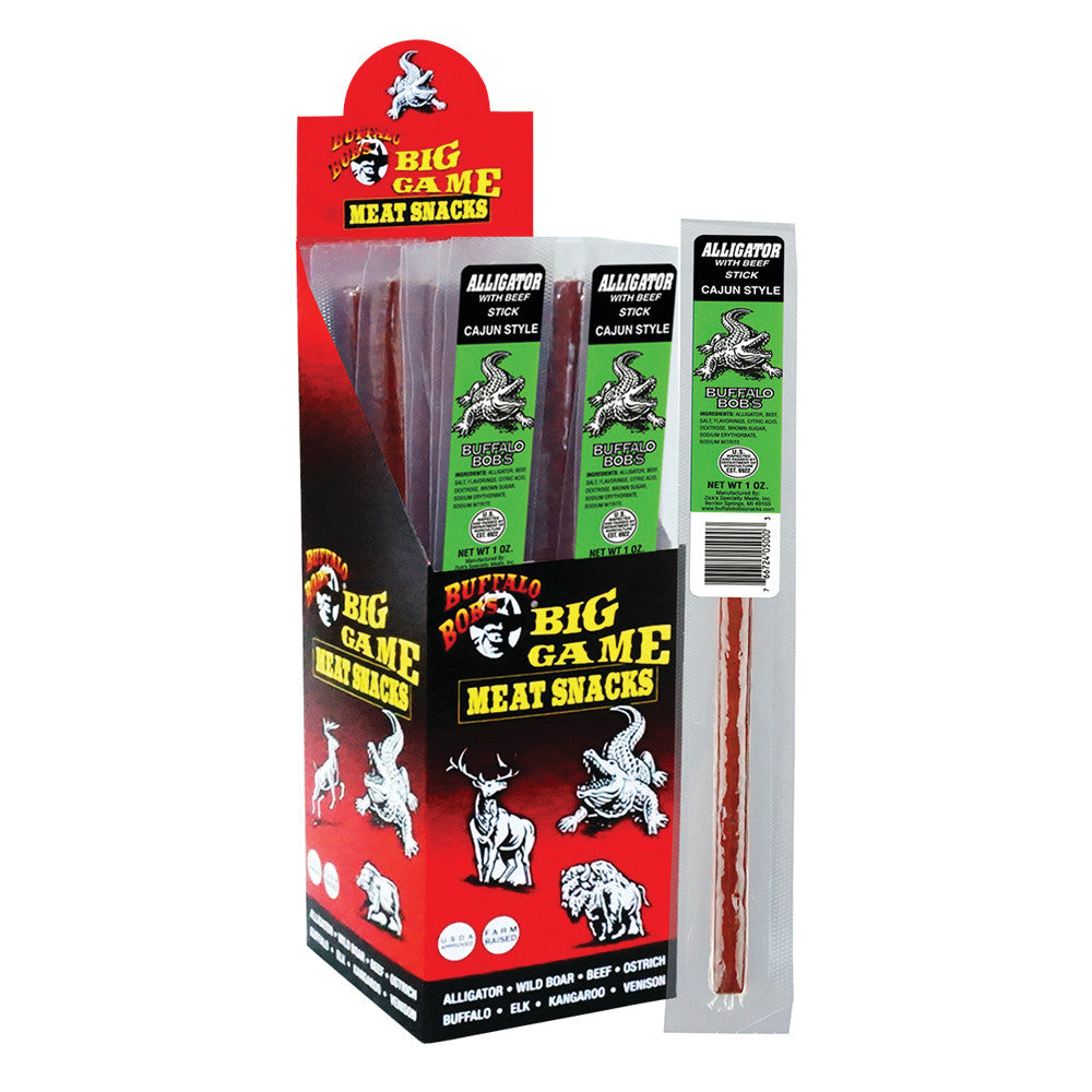 BUFFALO BOB'S ALLIGATOR WITH BEEF CAJUN STYLE JERKY 1 OZ STICK *FL DC ONLY