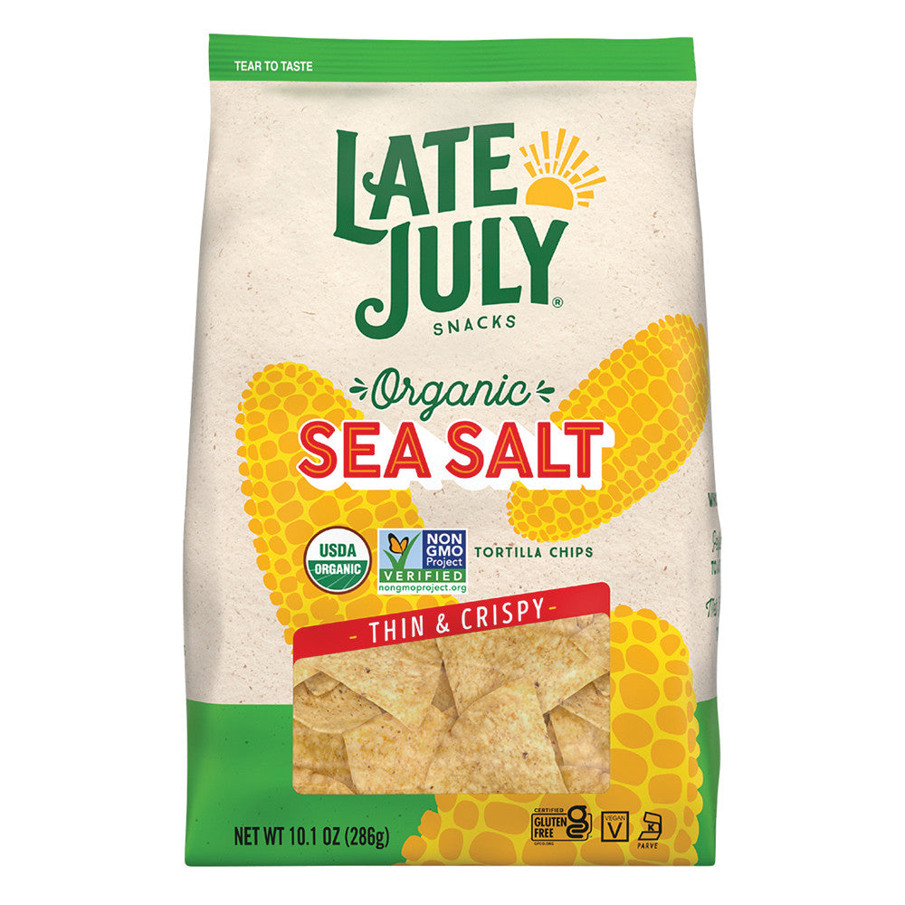 LATE JULY RESTAURANT STYLE SEA SALT TORTILLA CHIPS 10.1 OZ POUCH