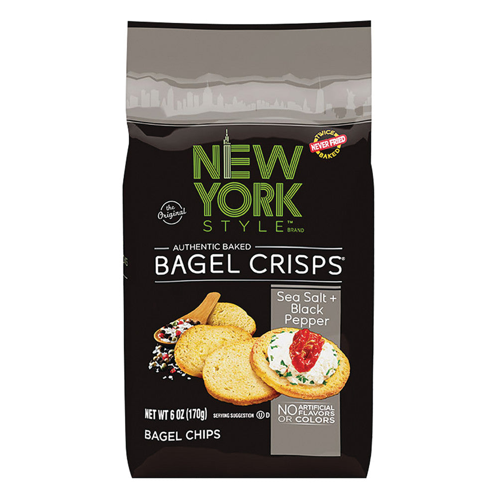 NY STYLE SEA SALT &amp; BLACK PEPPER BAGEL CRISPS 6 OZ BAG