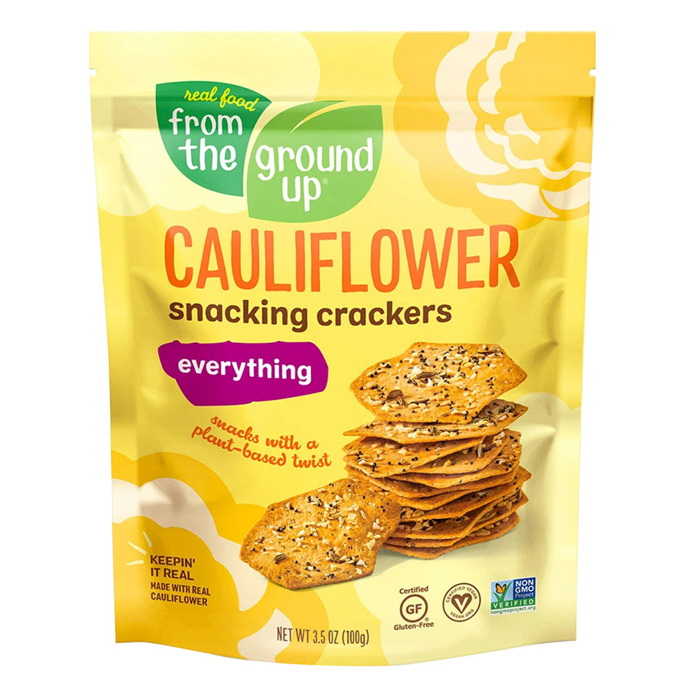 FROM THE GROUND UP CAULIFLOWER EVERYTHING SNACKING CRACKERS 3.5 OZ POUCH