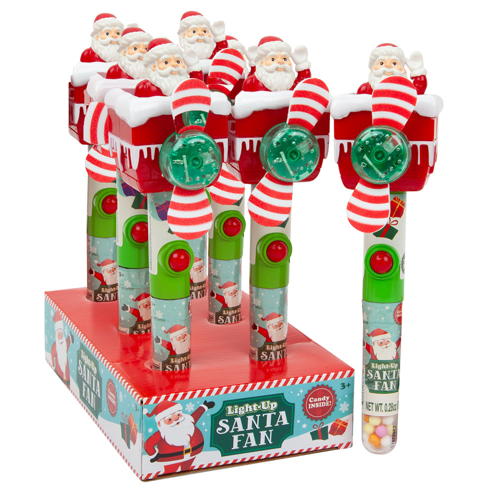 Christmas Light Up Santa Candy Fan - 18ct