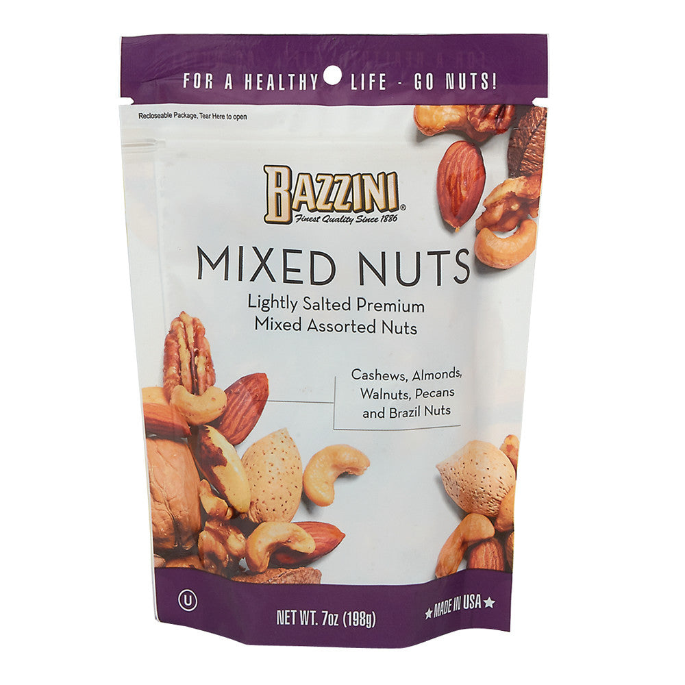 BAZZINI SALTED MIXED NUTS 7 OZ POUCH