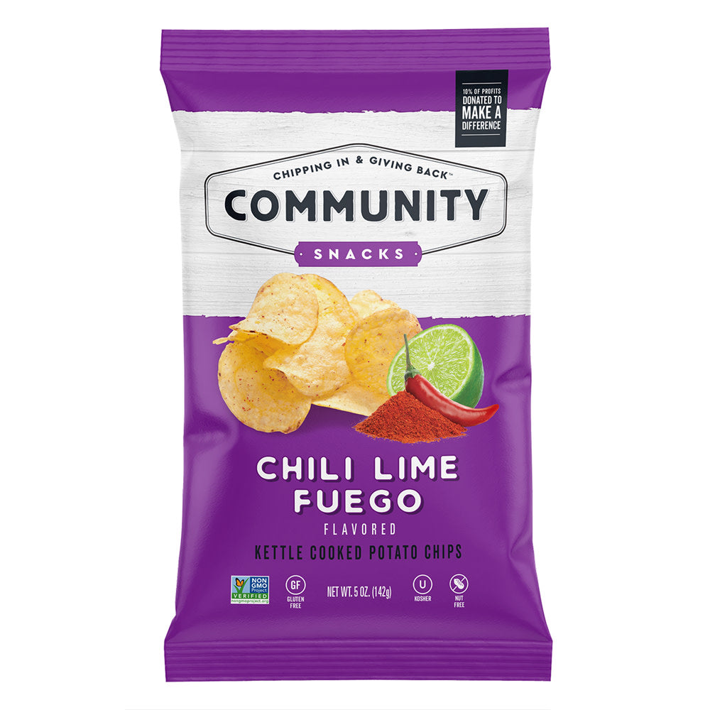 COMMUNITY SNACKS CHILI LIME FUEGO CHIPS 5 OZ BAG