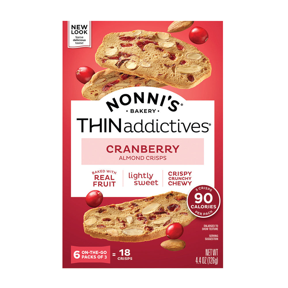 NONNI'S THINADDICTIVES CRANBERRY ALMOND 4.4 OZ BOX