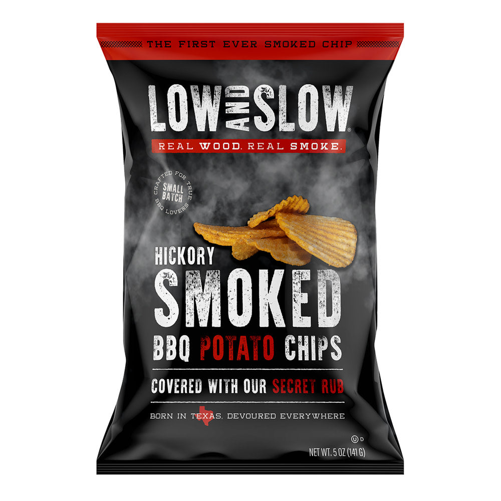 LOW AND SLOW HICKORY SMOKED BBQ POTATO CHIPS 5 OZ BAG