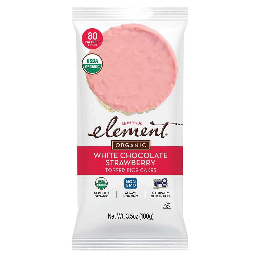 ELEMENT WHITE CHOCOLATE STRAWBERRY RICE CAKES 6 CT 3.5 OZ