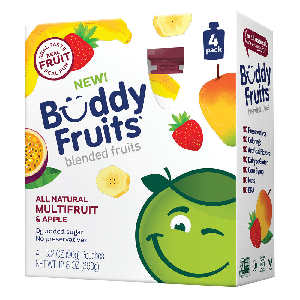 BUDDY FRUIT MULTIFRUIT FRUIT &amp; APPLE POUCH 12.8 OZ