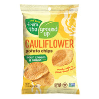 FROM THE GROUND UP SOUR CREAM AND ONION CAULIFLOWER POTATO CHIPS 1.5 OZ BAG