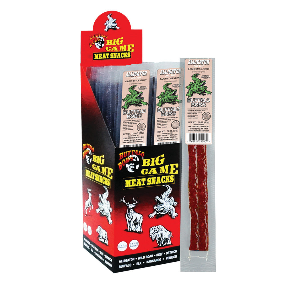 BUFFALO BOB'S ALLIGATOR CAJUN JERKY 1 OZ STICK *FL DC ONLY